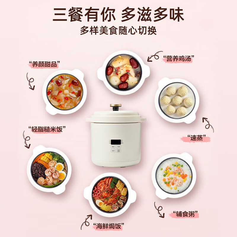 BRUNO迷你电饭煲1-2-3人家用多功能小型智能1.2L儿童电饭锅官方 象牙白BOE127-IV高清大图