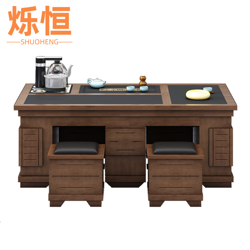 烁恒办公沙发1+3+功夫茶几套高清大图