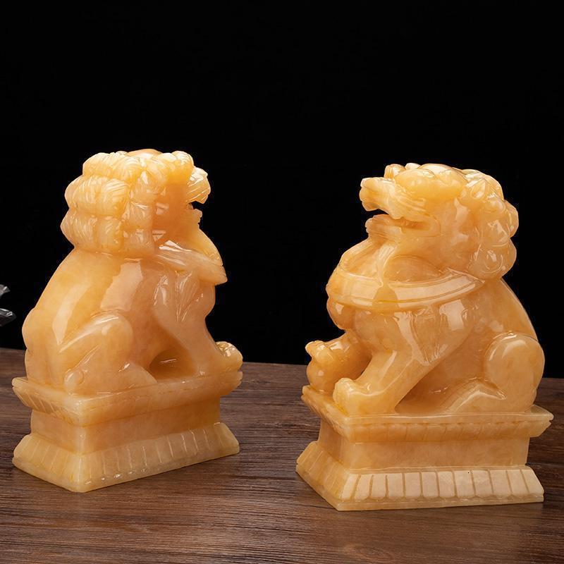 玉玉狮子一对玉狮子摆件镇宅风水摆件装饰品_1_975_309_547