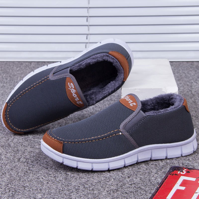 男士老北京布鞋秋冬老人二棉鞋男中老年人老头爸爸穿的加绒防滑鞋