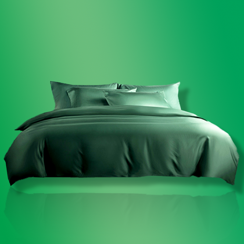 婵思 60S经典长绒棉纯色橄榄绿四件套 橄榄绿高清大图