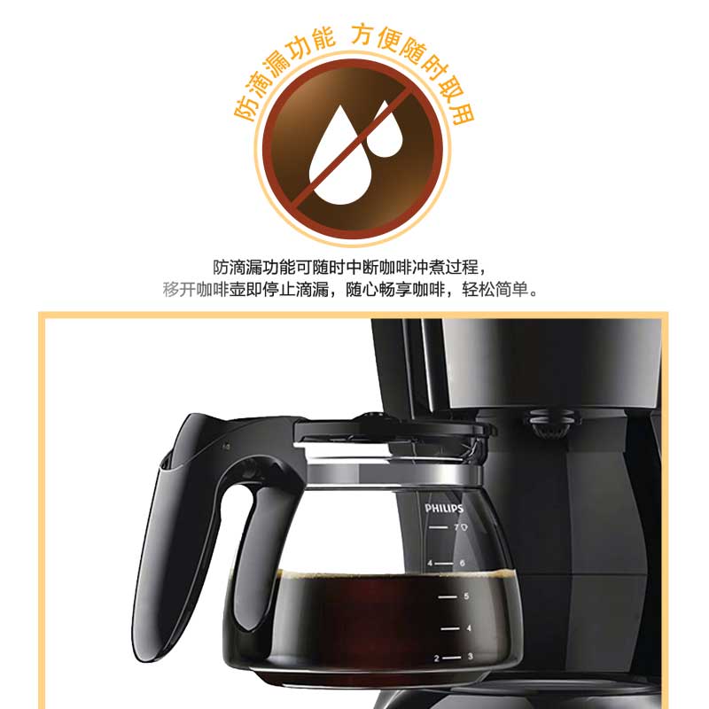 飞利浦(Philips) HD7432/20 咖啡机 家用滴漏式美式MINI咖啡壶高清大图
