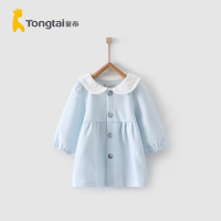 童泰(TONGTAI)2021年春秋新款5月-2岁婴幼儿潮萌女宝宝翻领对开扣上衣婴童裙衫儿童裙子