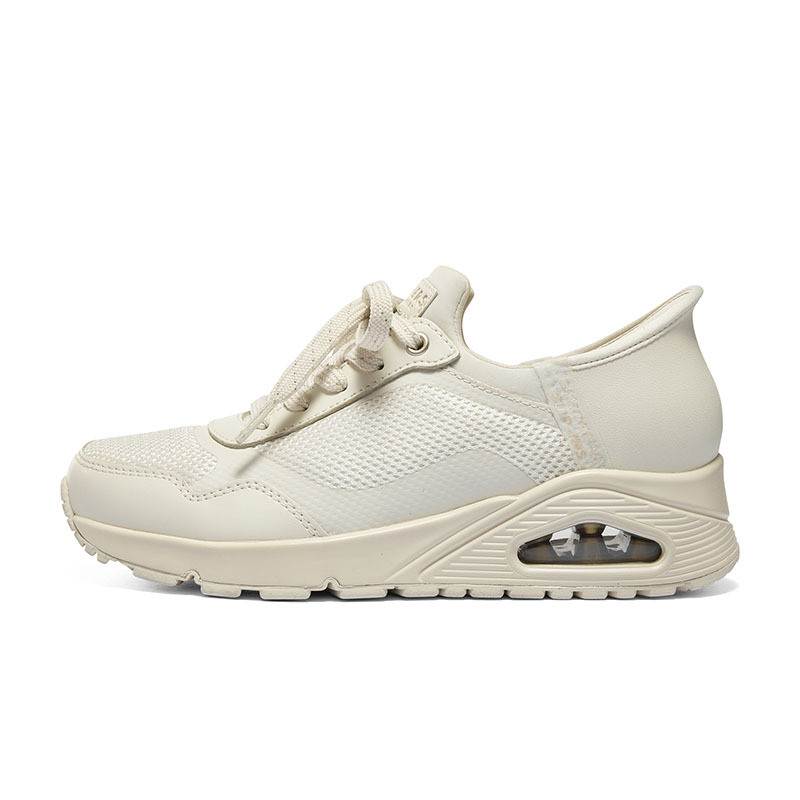 Skechers 舒适百搭 透气减震 低帮 跑步鞋 女款 白色 177111-OFWT