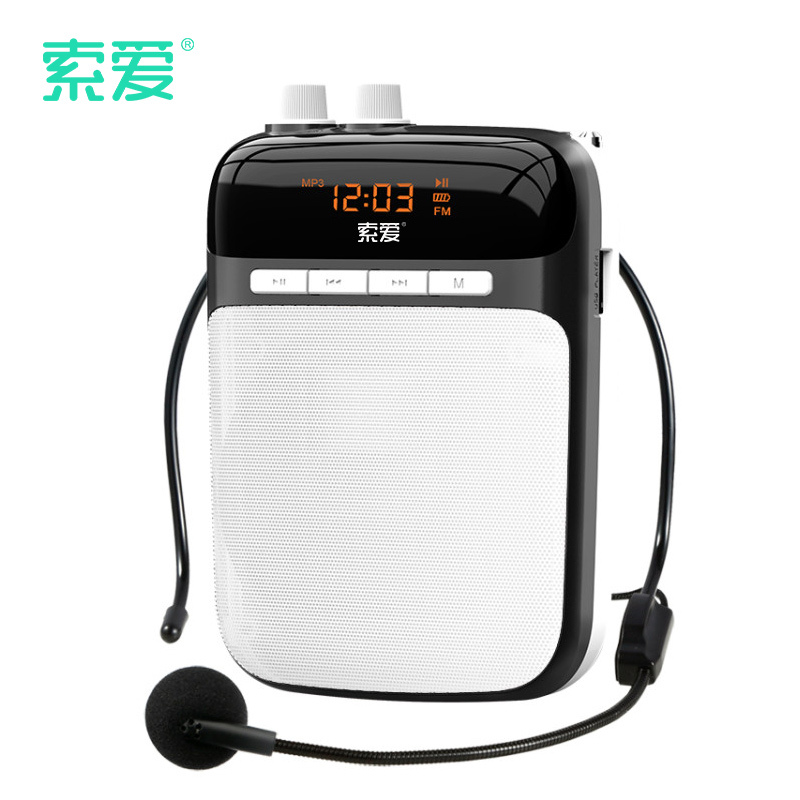 索爱(soaiy)S-318 小蜜蜂扩音器喇叭教师专用导游收音机音箱便携式喊话器教学讲课扩音机睿智黑