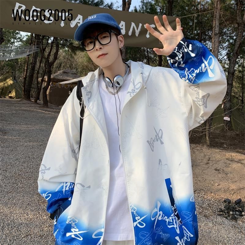 WOOG2005衣夏季薄款夹克冰丝速干紫外线衣服新款港风潮牌外套