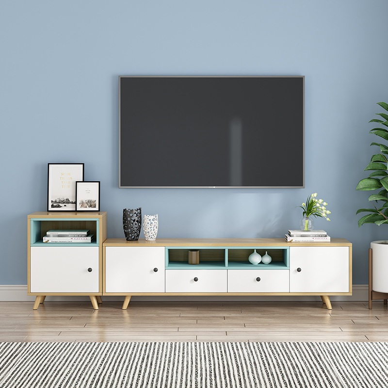 北欧电视柜茶几组合客厅家具现代简约大小户型卧室拼色电视柜地柜定制