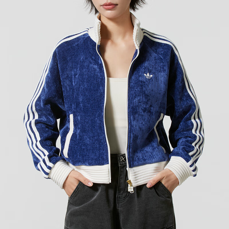 阿迪达斯 （adidas）三叶草外套女子时尚潮流运动休闲针织修身夹克JN0724 ZP高清大图