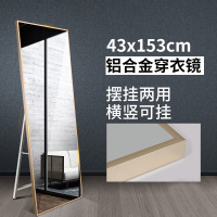 铝合金全身镜女欧式落地镜简约卧室穿衣镜服装店大镜子宿舍试衣镜