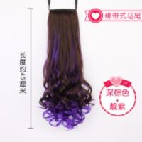假长卷绑带式浪挑染渐变真梨花假马尾