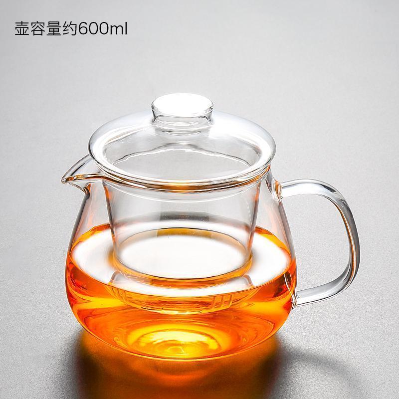家柏饰(CORATED)玻璃花茶壶家用过滤带盖泡茶壶小套日式简约干泡盘储水托盘高清大图