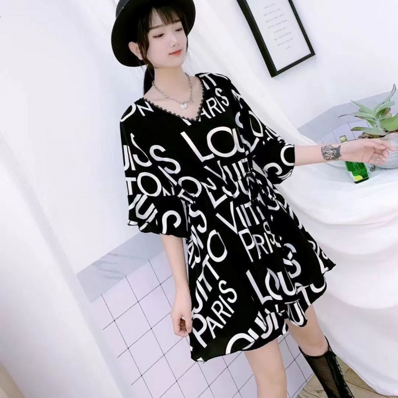 单件\套装时尚胖妹妹套装夏洋气连衣裙短裤气质洋气两件套