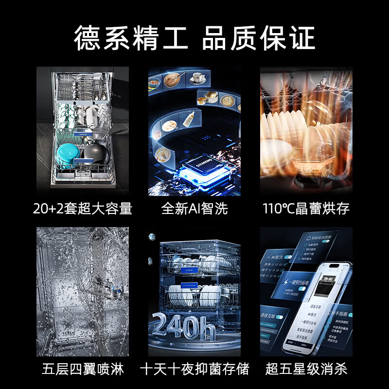 西门子 SJ45ZB88MC 晶蕾烘干家用全自动嵌入式洗碗机20+2套大容量AI智能洗高清大图