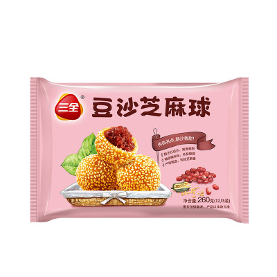 三全豆沙芝麻球260g(12只)面点