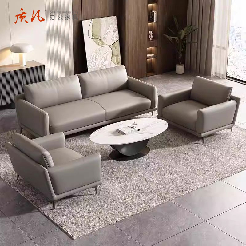 质凡商务接待办公室沙发意式轻奢休息区沙发 双人位1450*820*810mm高清大图