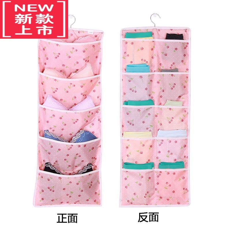 可莉允门后内衣袜子收纳袋挂袋储物袋墙挂式宿舍悬挂式内裤收纳器布艺图片