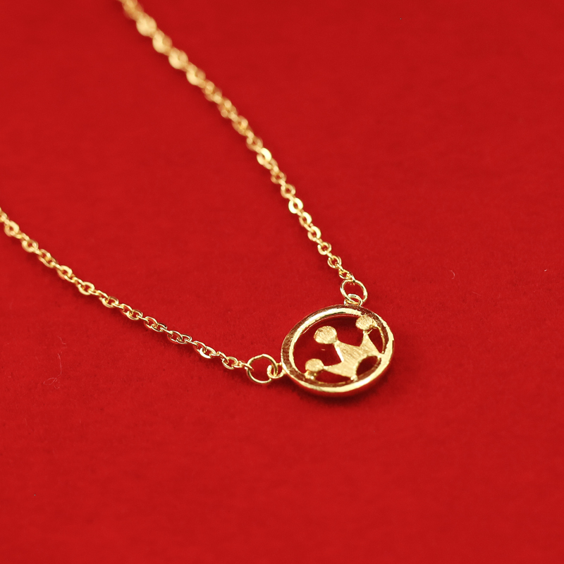 金地珠宝皇冠圆圈黄金套链足金9999金项链女款