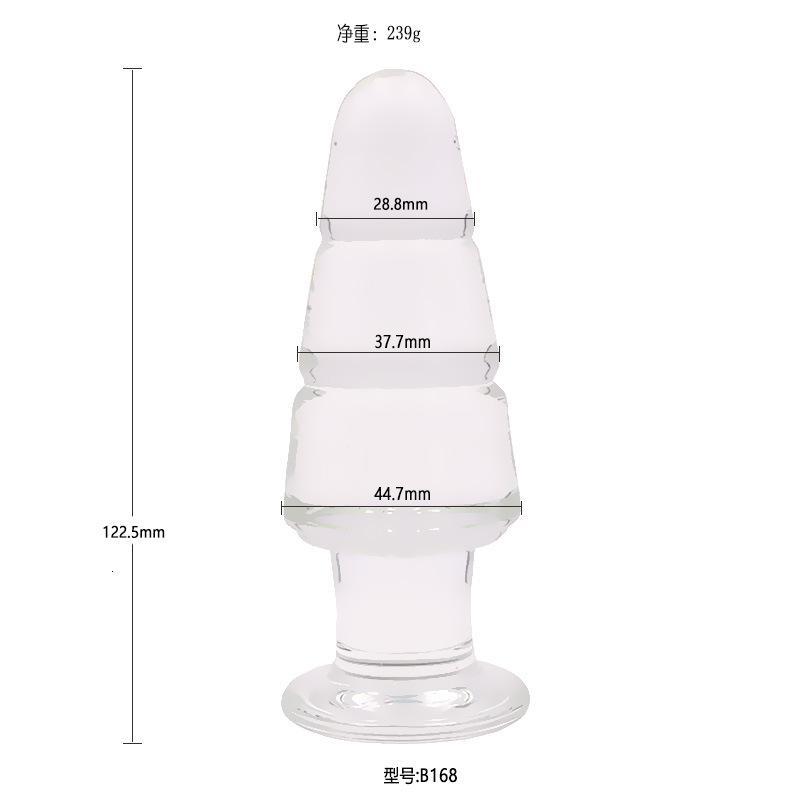 水晶玻璃肛塞菊花刺激性工具夫妻激情情趣用品男自玩自玩快感成人 透明玻璃小号B170