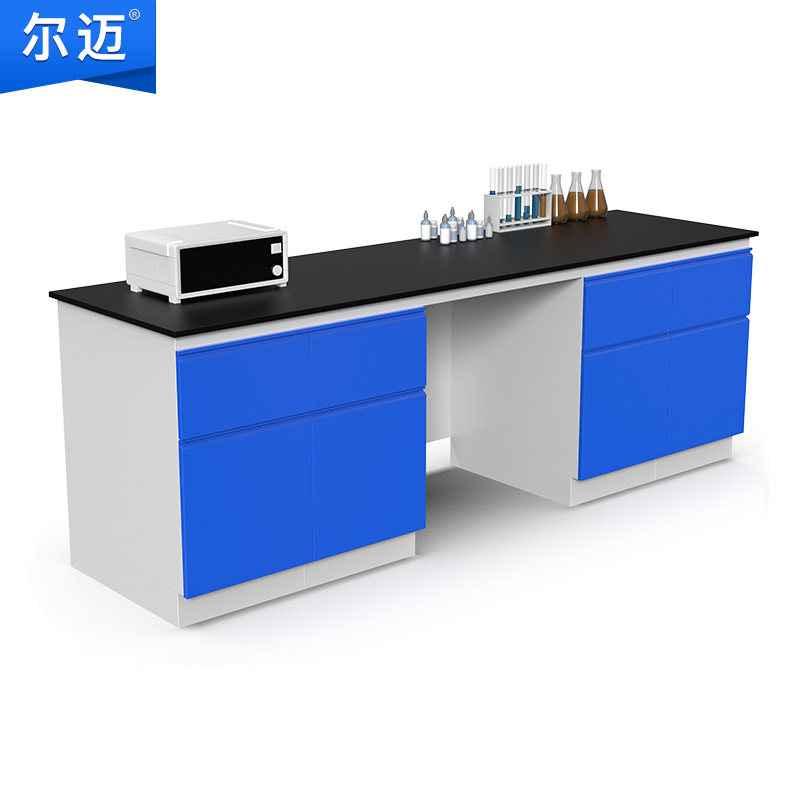 尔迈 实验台实验室工作台化验室操作台实验室全钢理化板台面钢木全钢实验台 全钢边台 1.5m