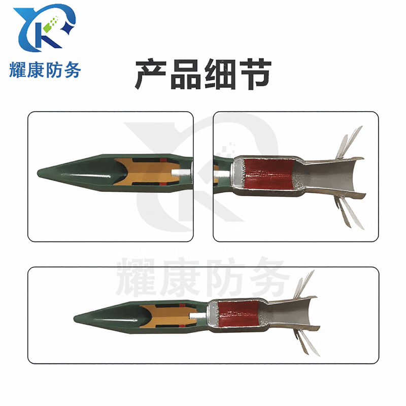 耀康防务 模型教具 PF98A式120毫米反坦克火箭多用途弹模型教学解刨弹YKFW-DY-039高清大图