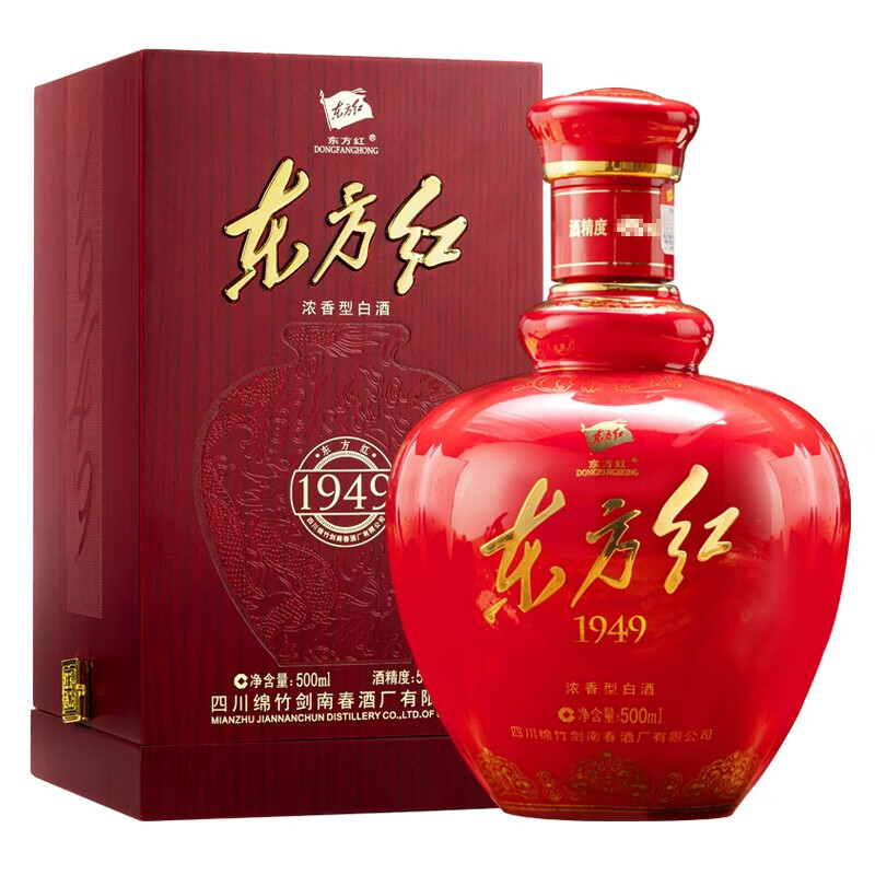 剑南春东方红1949 浓香型白酒 52度 500mL 1瓶