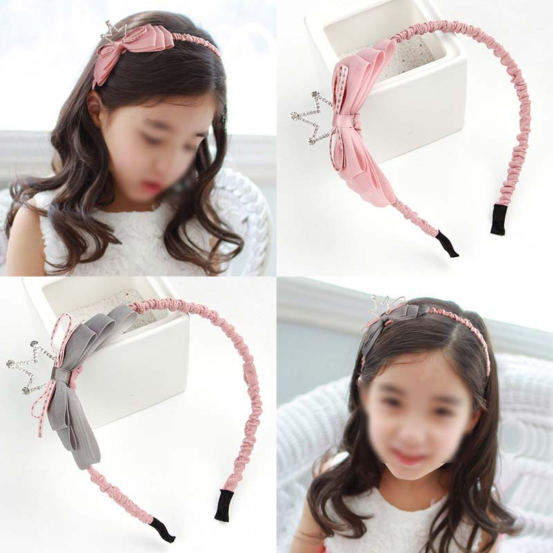 韩版儿童发饰可爱蝴蝶结发箍皇冠头饰女童压发卡头箍简约小清新小孩子