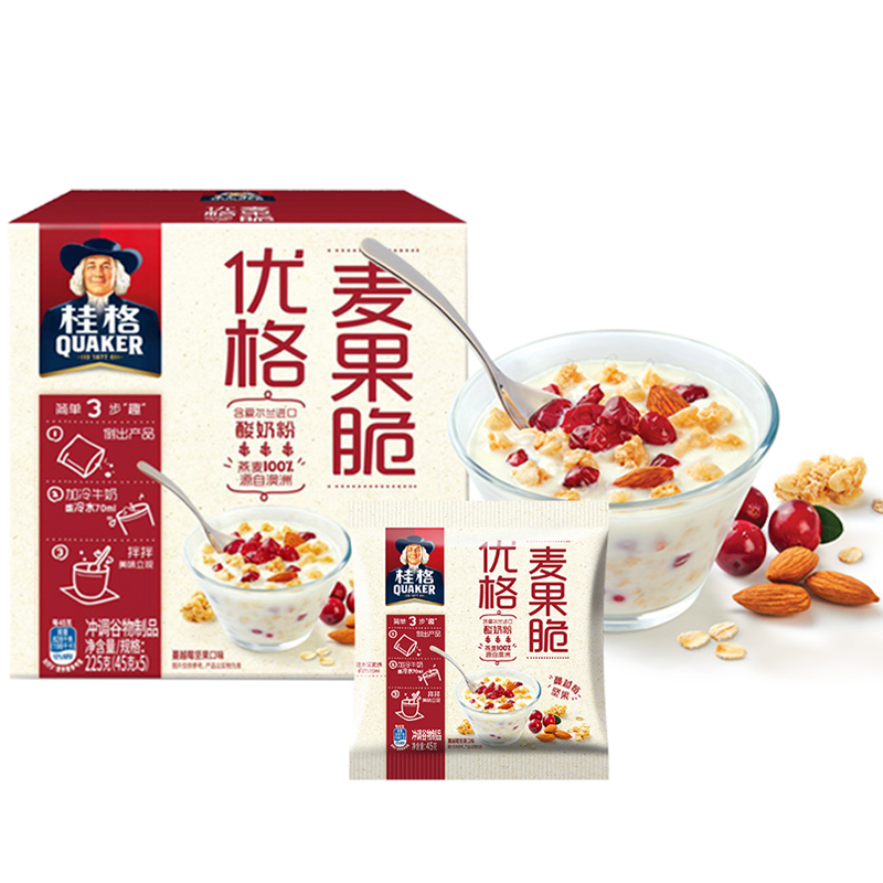 桂格(QUAKER)麦果脆优格蔓越莓坚果225克