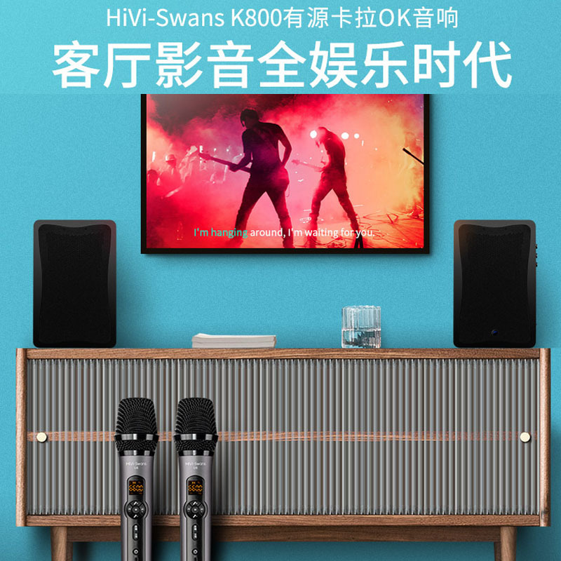 Hivi/惠威 K800 有源卡拉ok音箱无线麦克风数字光纤同轴蓝牙音响 AV音箱