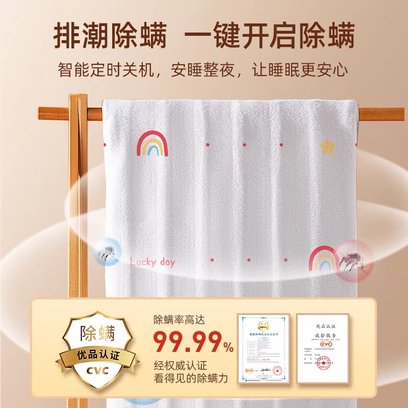 志高电热毯家用2024新款双人单人电褥子学生宿舍除螨双控调温210TT150x70-1X（彩虹）高清大图
