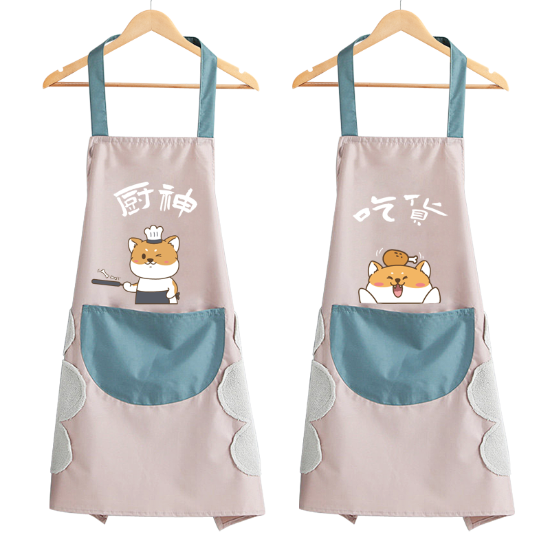 围裙家用厨房防水防油女夏季薄款工作服卡通可爱日系韩版做饭围腰高清大图