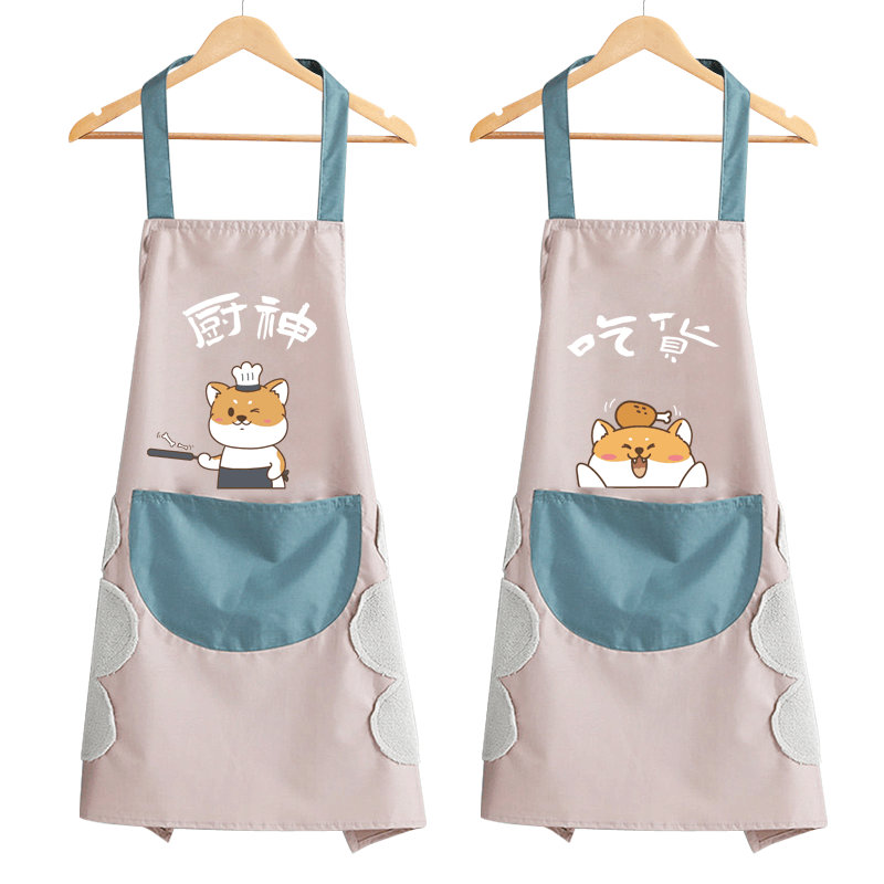 围裙家用厨房防水防油女夏季薄款工作服卡通可爱日系韩版做饭围腰图片