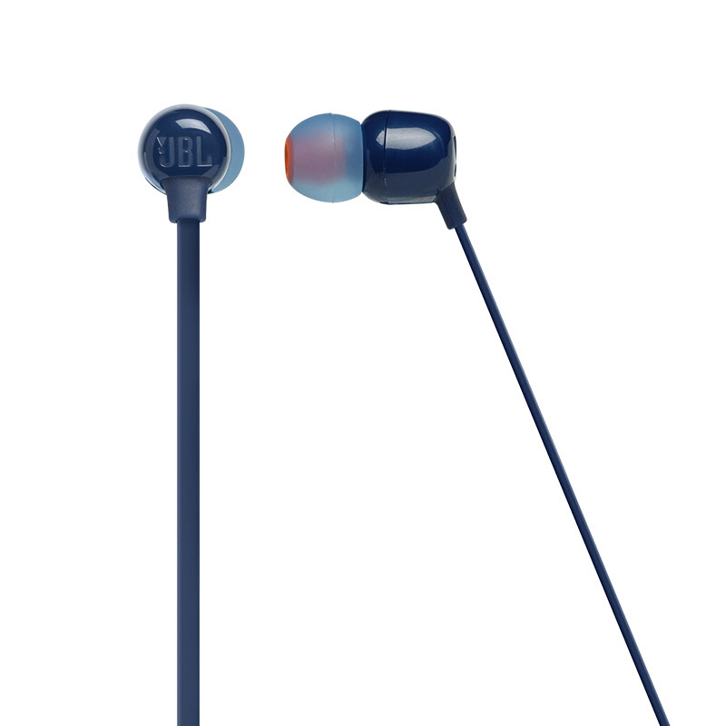 JBL T115BT蓝牙耳机无线半入耳式运动耳机耳麦通用手机音乐耳塞低音 蓝色