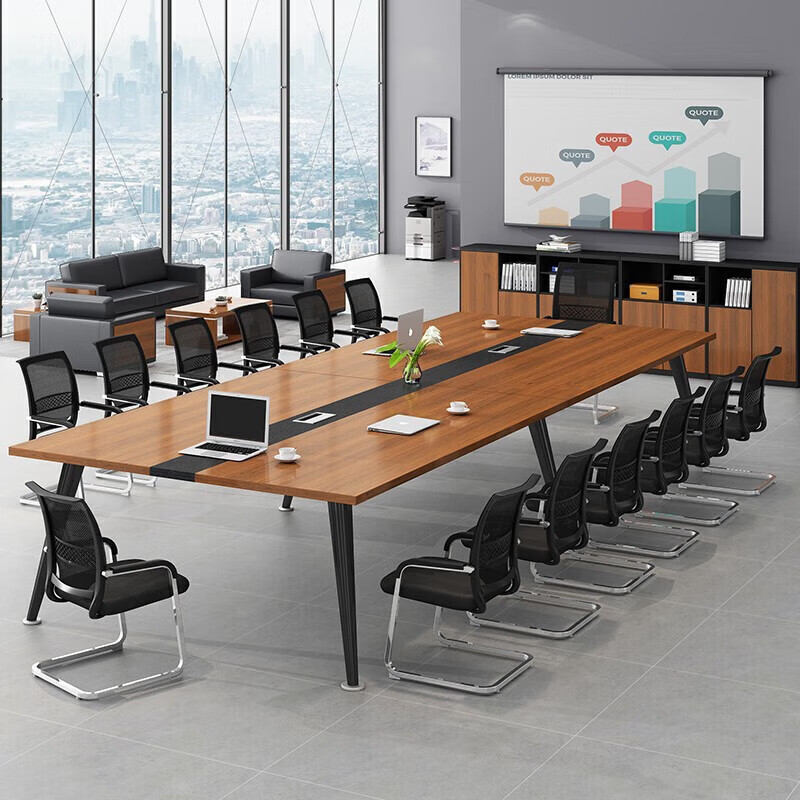 会议桌椅长桌小型洽谈培训办公桌简约现代工作台高清大图