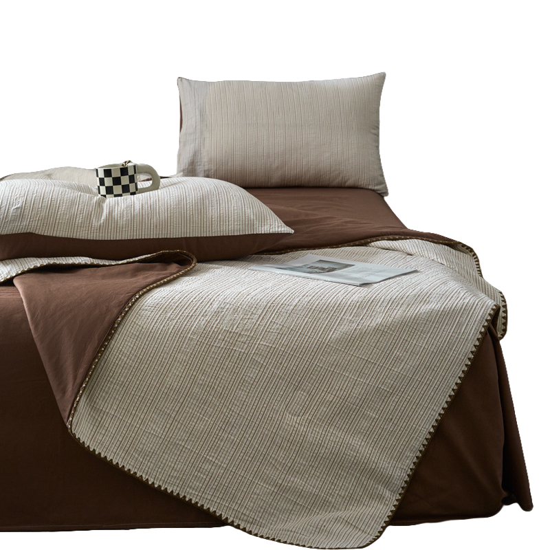 铭思沃夏被四件套1.5米床 夏野咖 套高清大图