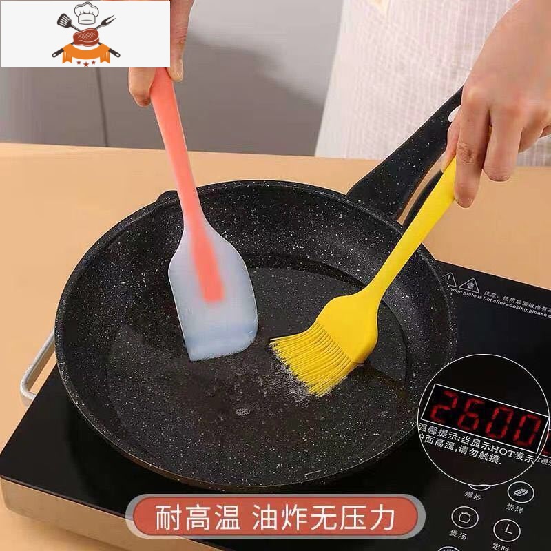 油刷子厨房烙饼食用烘焙小毛刷煎饼家用可高温硅胶烧烤油刷 敬平 拆卸式油刷2个[可高温/混色]高清大图