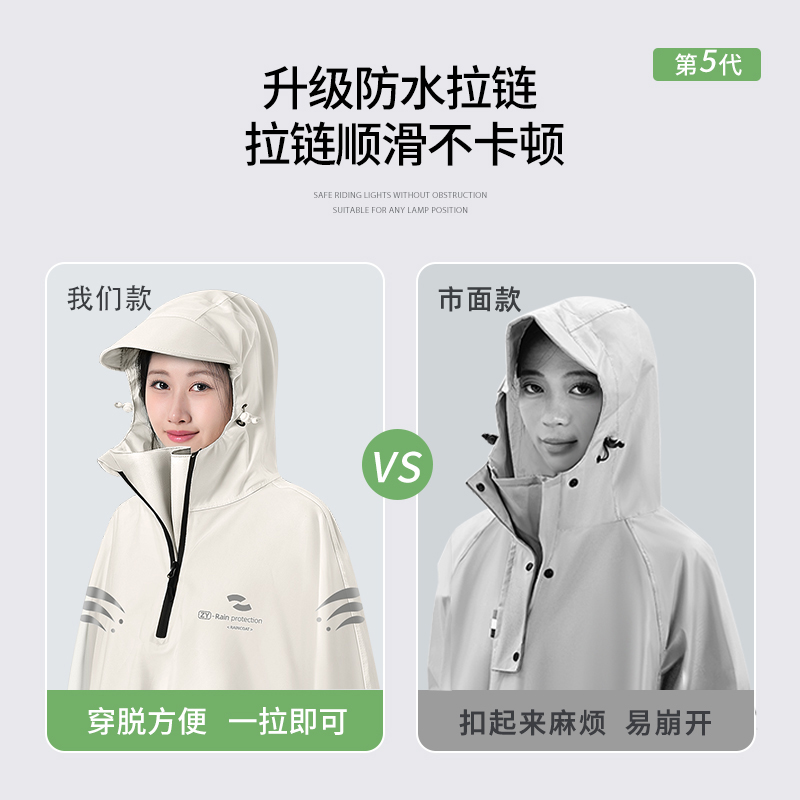 电动车雨衣长款全身防暴雨女款加大加厚成人摩托电瓶车专用雨披男高清大图