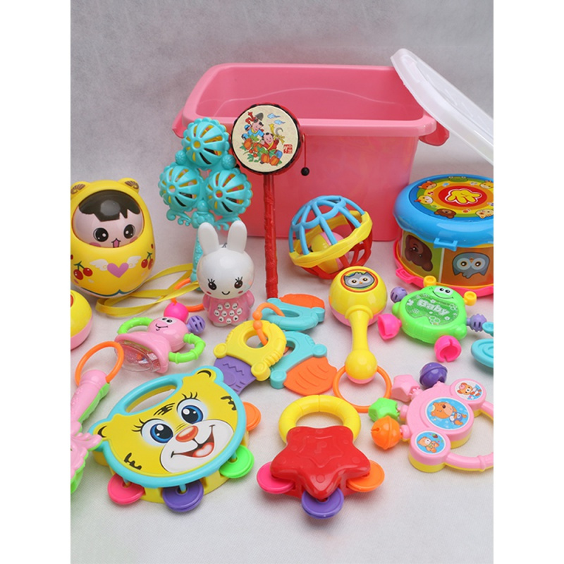 0-1岁婴儿玩具牙胶手摇铃3-6-12个月8男女孩早教幼儿宝宝 豪华20件套