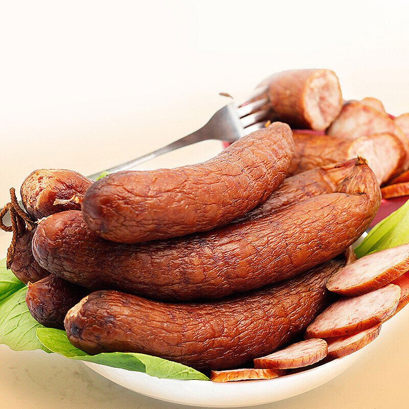 秋林里道斯哈尔滨红肠500g袋肥瘦型红肠东北特产休闲零食方便速食火腿