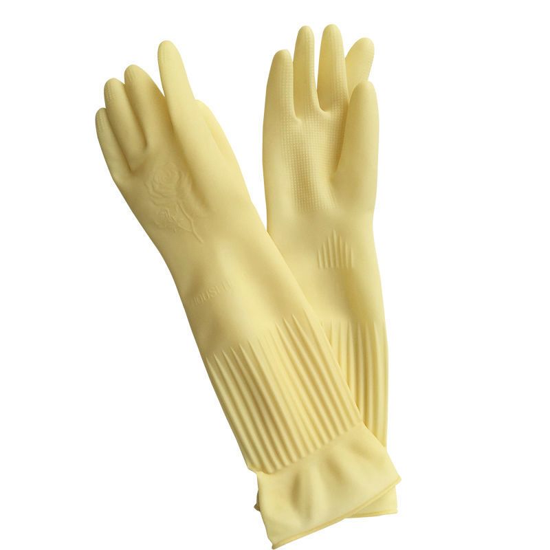 手套洗衣刷碗耐用家务胶皮厨房清洁防水加厚女 1双45厘米手套七仙女 l