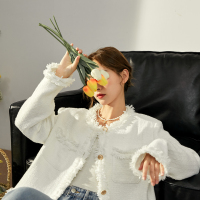 秋季新款白色小香风女外套唐狮春秋女士短外套高级感超好看潮