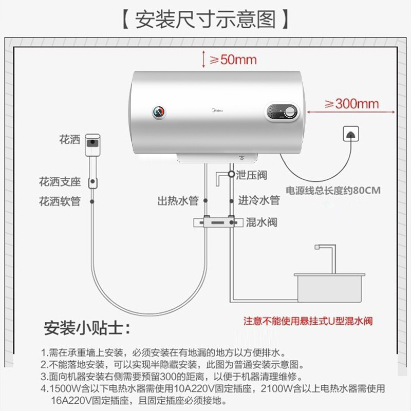 美的储水式电热水器F60-15A3(HI)高清大图