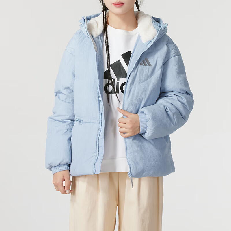 阿迪达斯 (adidas)女装新款时尚百搭运动休闲保暖连帽羽绒服 JG3865 ZP