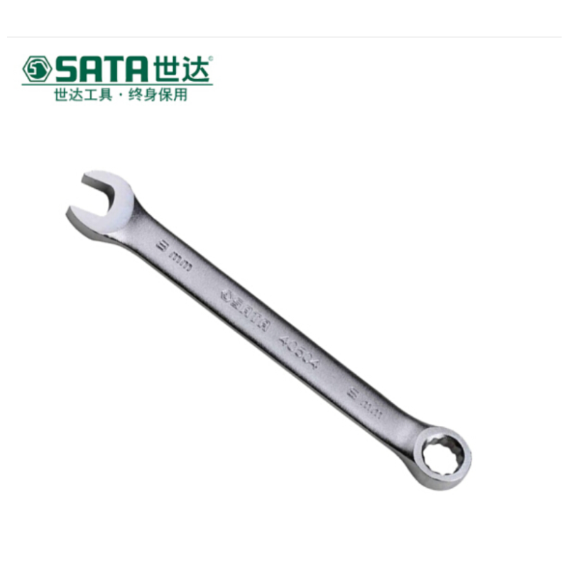 sata世达 扳子 汽车维修保养雾面电镀欧式两用单开口扳手单支装 40514-欧式两用扳手18MM