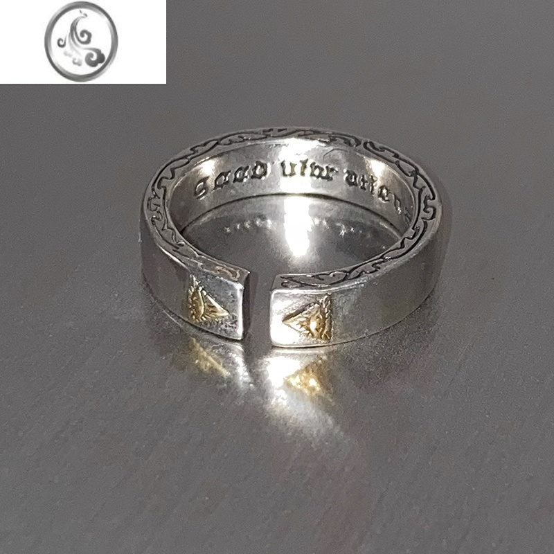 jimi上帝之眼戒指潮男ins冷淡风复古做旧开口指环男士单身戒