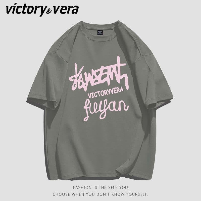 VICTORYVERA学生港风短袖t恤女2022夏季新款欧美字母印花上衣百搭图片