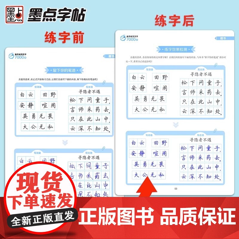 荆霄鹏楷书行楷字帖通用规范汉字7000字常用字楷体字帖初学者硬笔书法教程初中高中生成人男女生字体漂亮行书入门练字帖墨点字高清大图