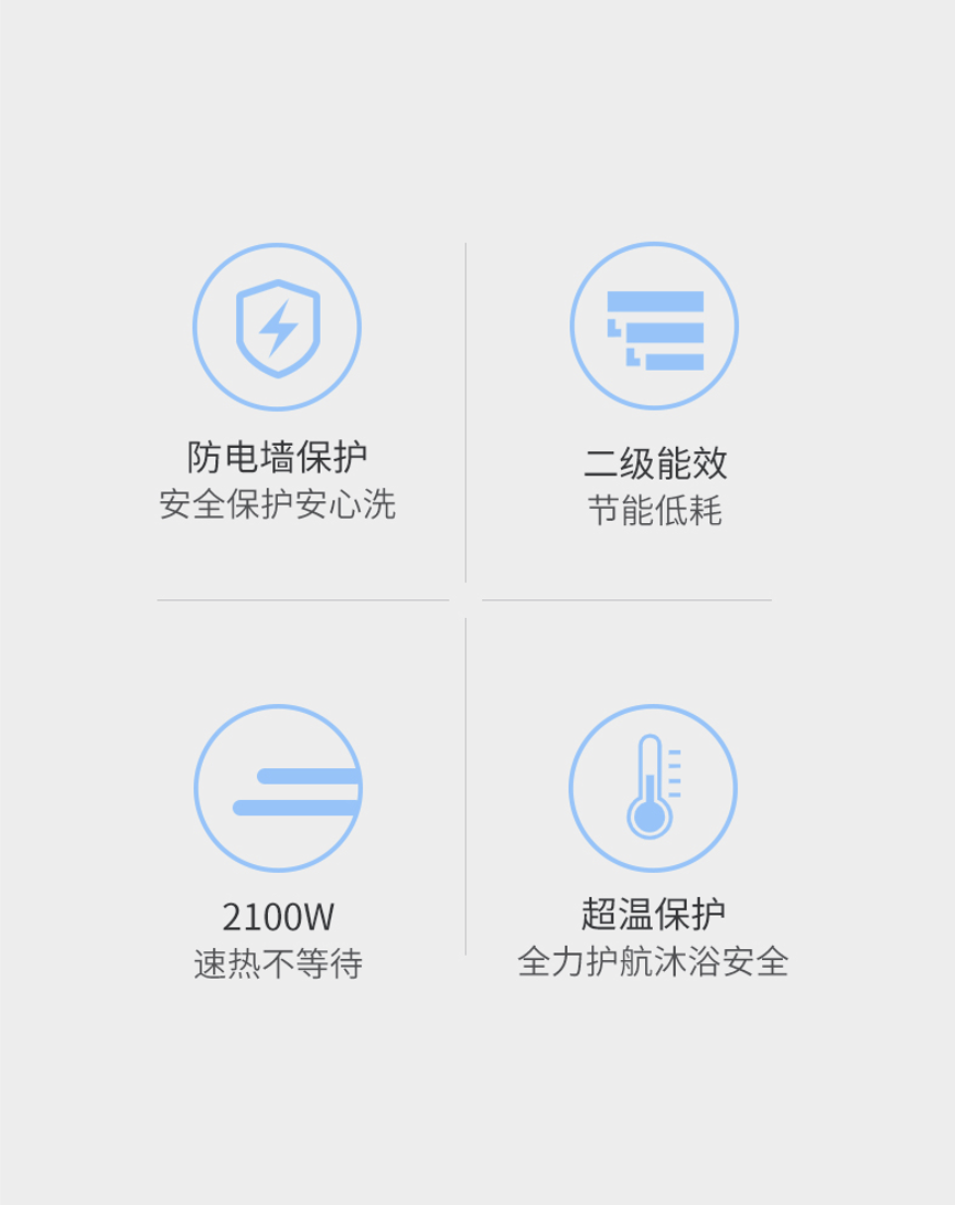 长虹(CHANGHONG) 80升大容量 2100W快热 310S不锈钢加热管 搪瓷内胆保用8年 电热水器D80J13F高清大图