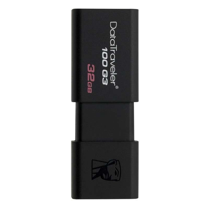 [免邮]金士顿(Kingston)DT100 G3 32GB USB3.0高速商务办公推拉优盘 黑色