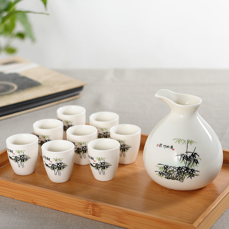 酒杯套装 陶瓷酒具 烈酒杯 白酒酒杯 分酒器 创意清酒壶 小酒盅(请先与客服确认再)