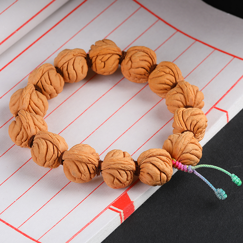 秦岭野生霸王龙纹核桃手串金鱼肚24mm大尺寸精品核桃手链原籽手持送女朋友老婆情人节七夕生日礼物